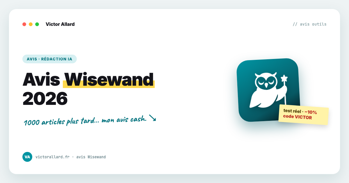 Avis Wisewand 2026 par Victor Allard