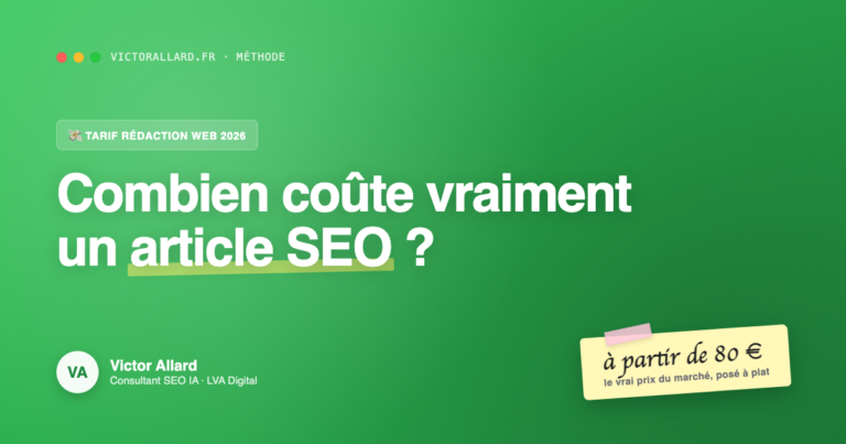 Tarif rédaction web 2026 : combien coûte un article SEO ?