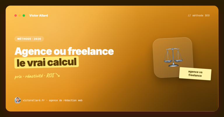 Agence de rédaction web ou freelance : le vrai calcul