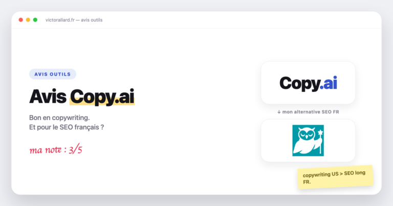 Avis Copy.ai : test complet pour le SEO en français